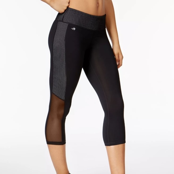 Ideology Womens Mesh Trimmed Cropped 